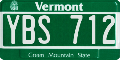 VT license plate YBS712
