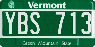 VT license plate YBS713
