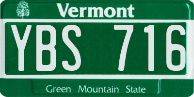 VT license plate YBS716