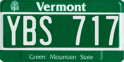 VT license plate YBS717