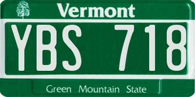 VT license plate YBS718