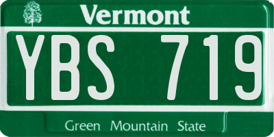 VT license plate YBS719