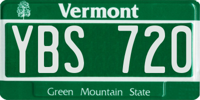 VT license plate YBS720