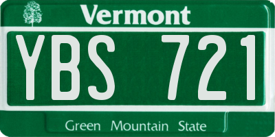 VT license plate YBS721