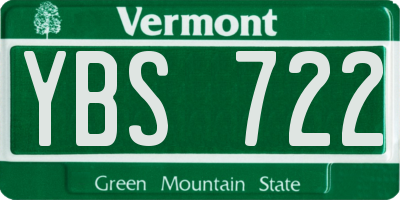 VT license plate YBS722