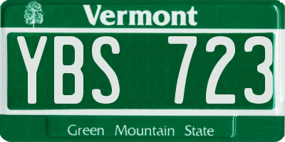 VT license plate YBS723