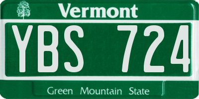 VT license plate YBS724