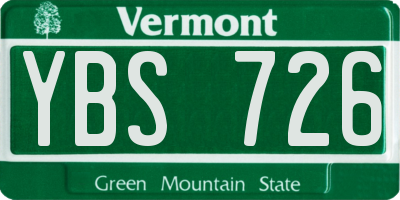 VT license plate YBS726