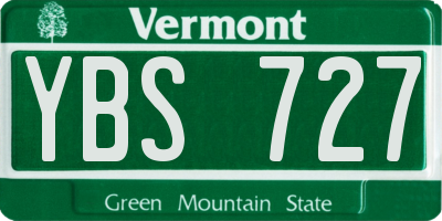 VT license plate YBS727