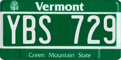 VT license plate YBS729