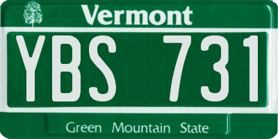 VT license plate YBS731