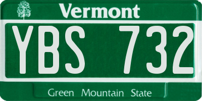 VT license plate YBS732