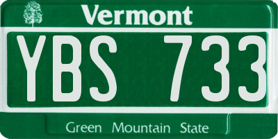 VT license plate YBS733