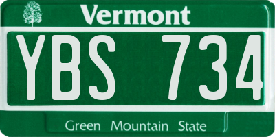 VT license plate YBS734