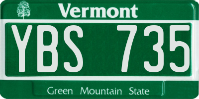 VT license plate YBS735