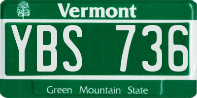 VT license plate YBS736
