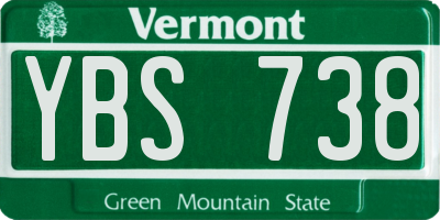 VT license plate YBS738