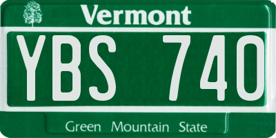 VT license plate YBS740