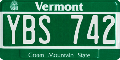 VT license plate YBS742