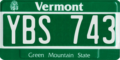 VT license plate YBS743