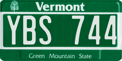VT license plate YBS744