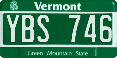VT license plate YBS746