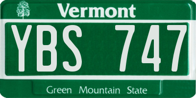 VT license plate YBS747