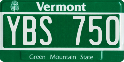 VT license plate YBS750