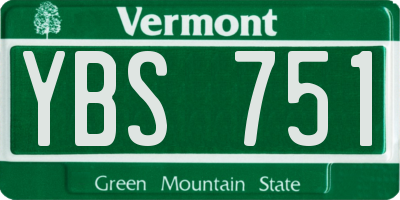 VT license plate YBS751