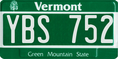 VT license plate YBS752
