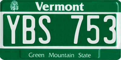 VT license plate YBS753