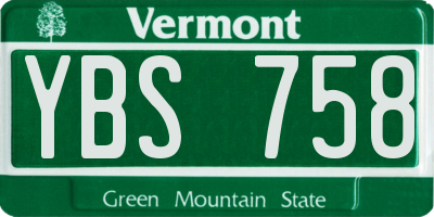 VT license plate YBS758