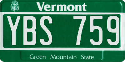 VT license plate YBS759
