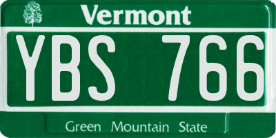 VT license plate YBS766