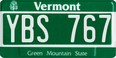 VT license plate YBS767