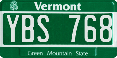 VT license plate YBS768
