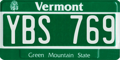 VT license plate YBS769