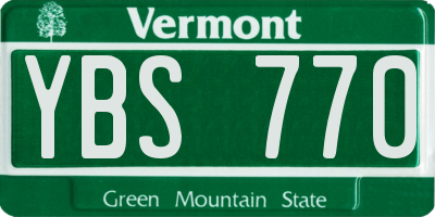 VT license plate YBS770