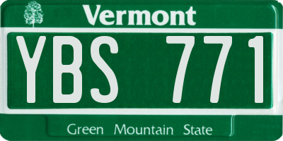 VT license plate YBS771