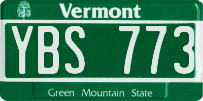 VT license plate YBS773