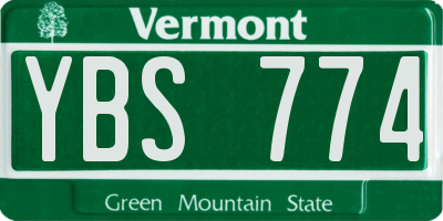 VT license plate YBS774