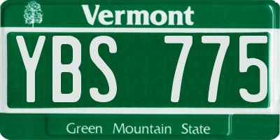 VT license plate YBS775