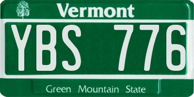 VT license plate YBS776