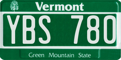 VT license plate YBS780