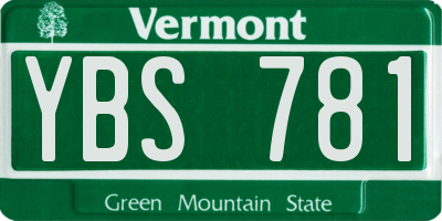 VT license plate YBS781