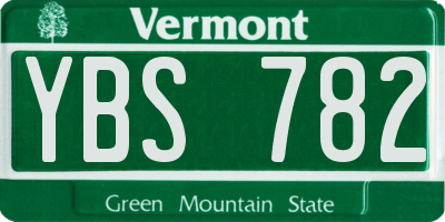 VT license plate YBS782