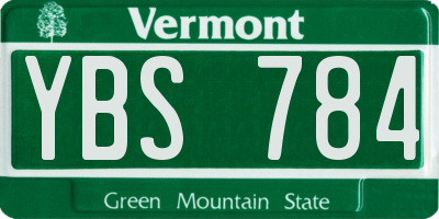 VT license plate YBS784