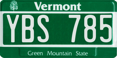 VT license plate YBS785