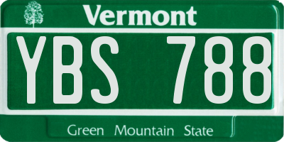 VT license plate YBS788