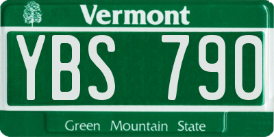 VT license plate YBS790